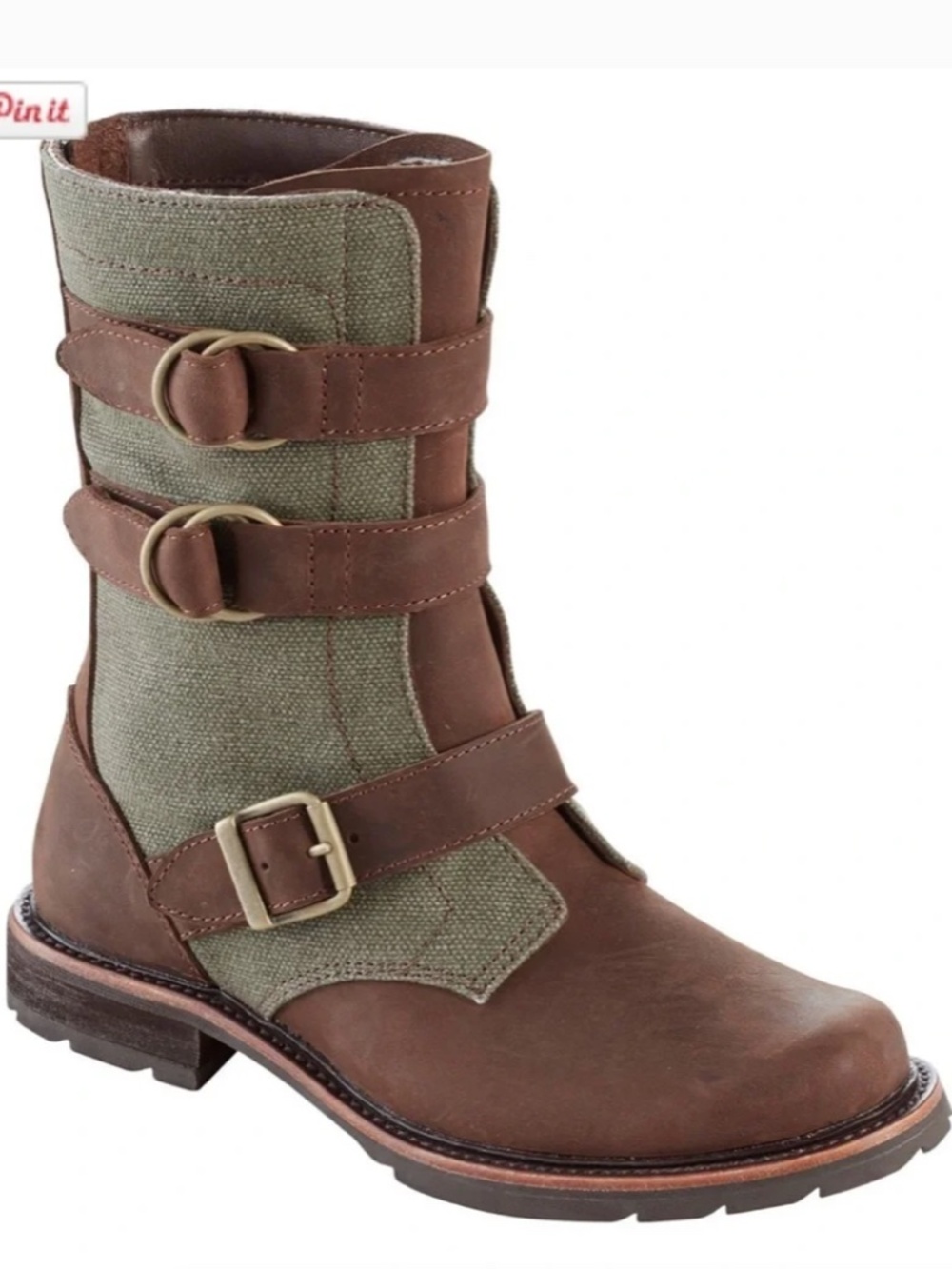 Stylish Brown and Green Women's Boots